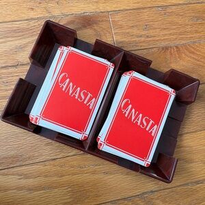 Vintage Canasta Card Decks and Tray